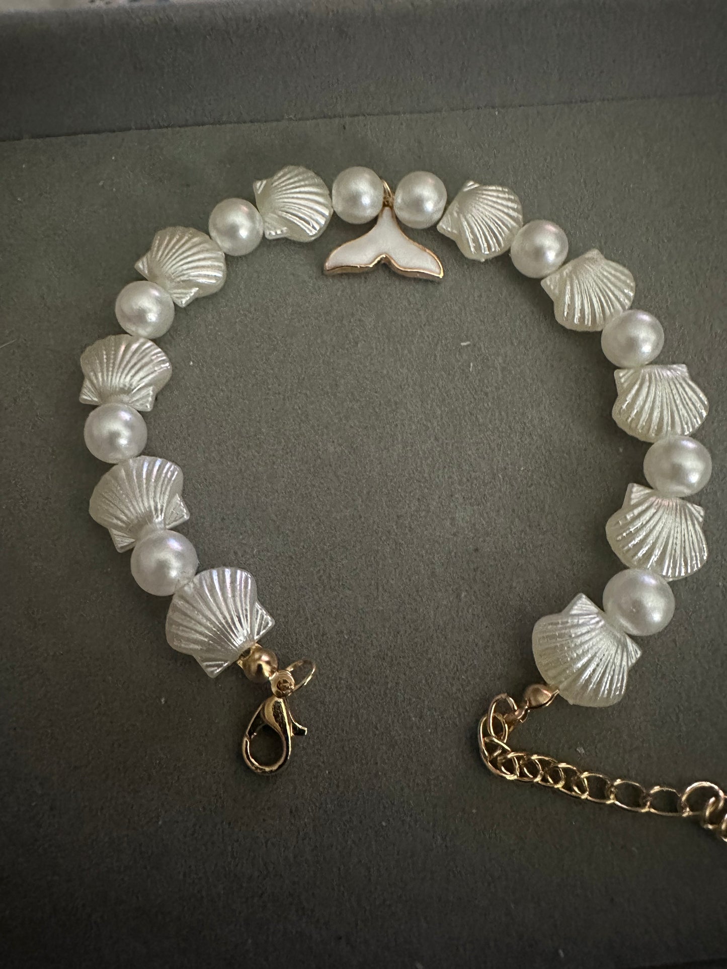 Bracelet coquillages avec Charm sirène